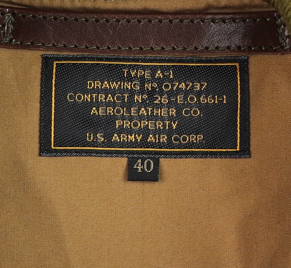 Aero A-1 Military Flight Jacket, size 40, Tobacco Badalassi