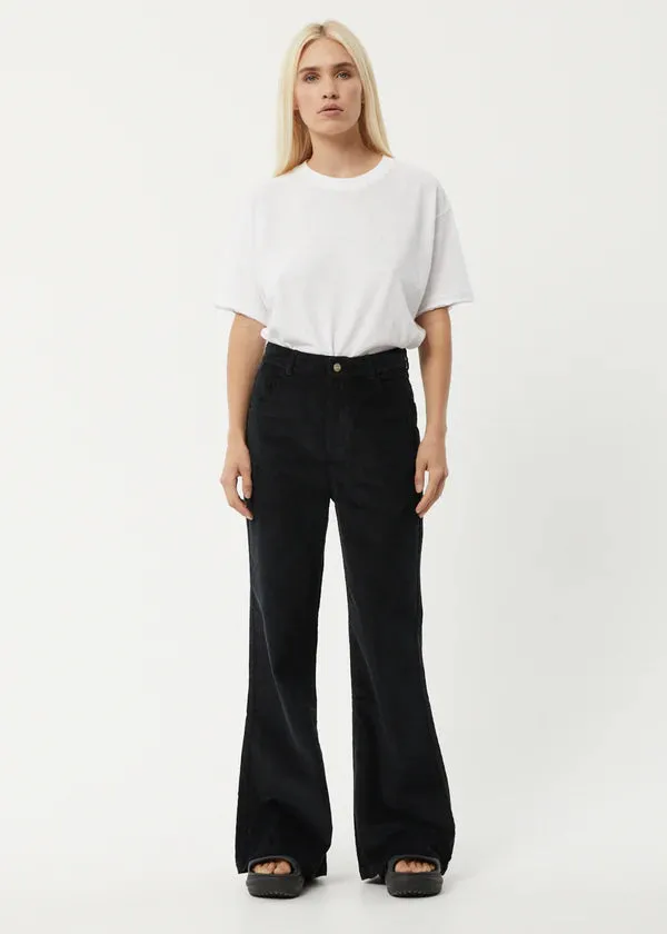 AFENDS Marsha Hemp Corduroy Flared Pants - BLACK