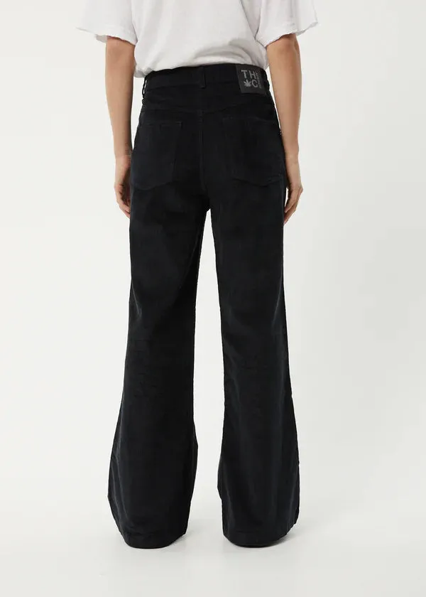 AFENDS Marsha Hemp Corduroy Flared Pants - BLACK