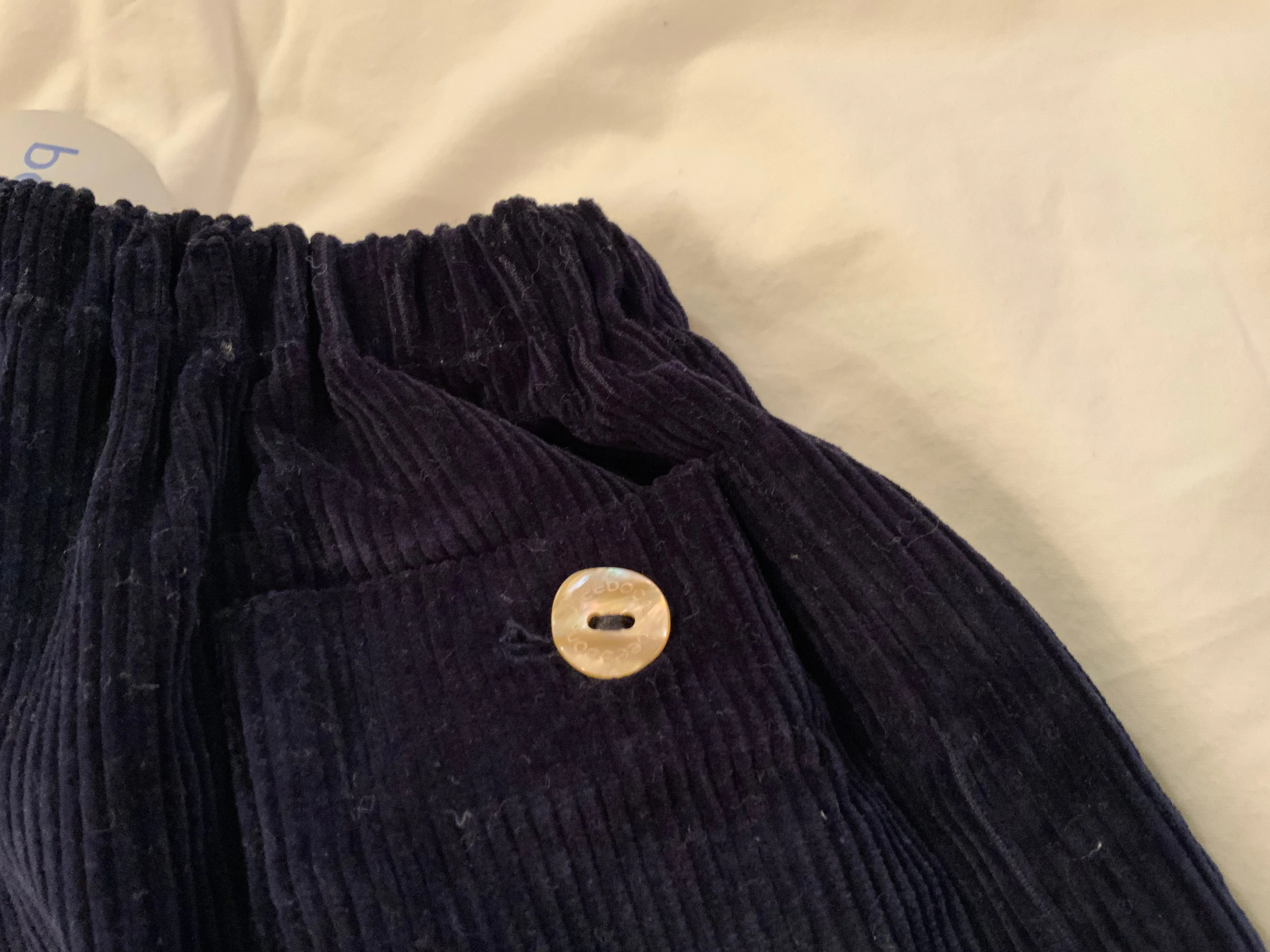 Beeboon Navy Blue Corduroy Pants Trousers Size 3 months children