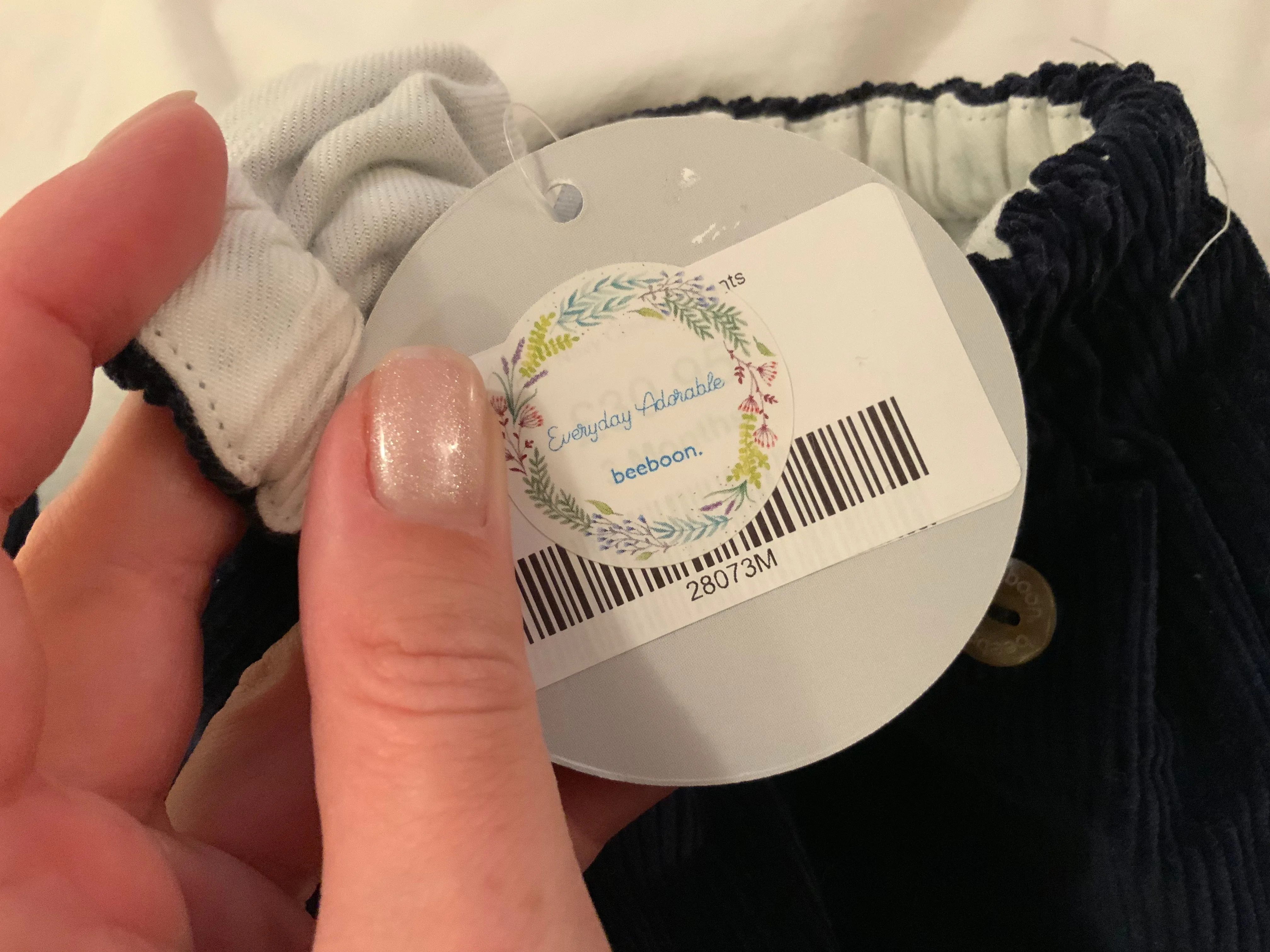 Beeboon Navy Blue Corduroy Pants Trousers Size 3 months children