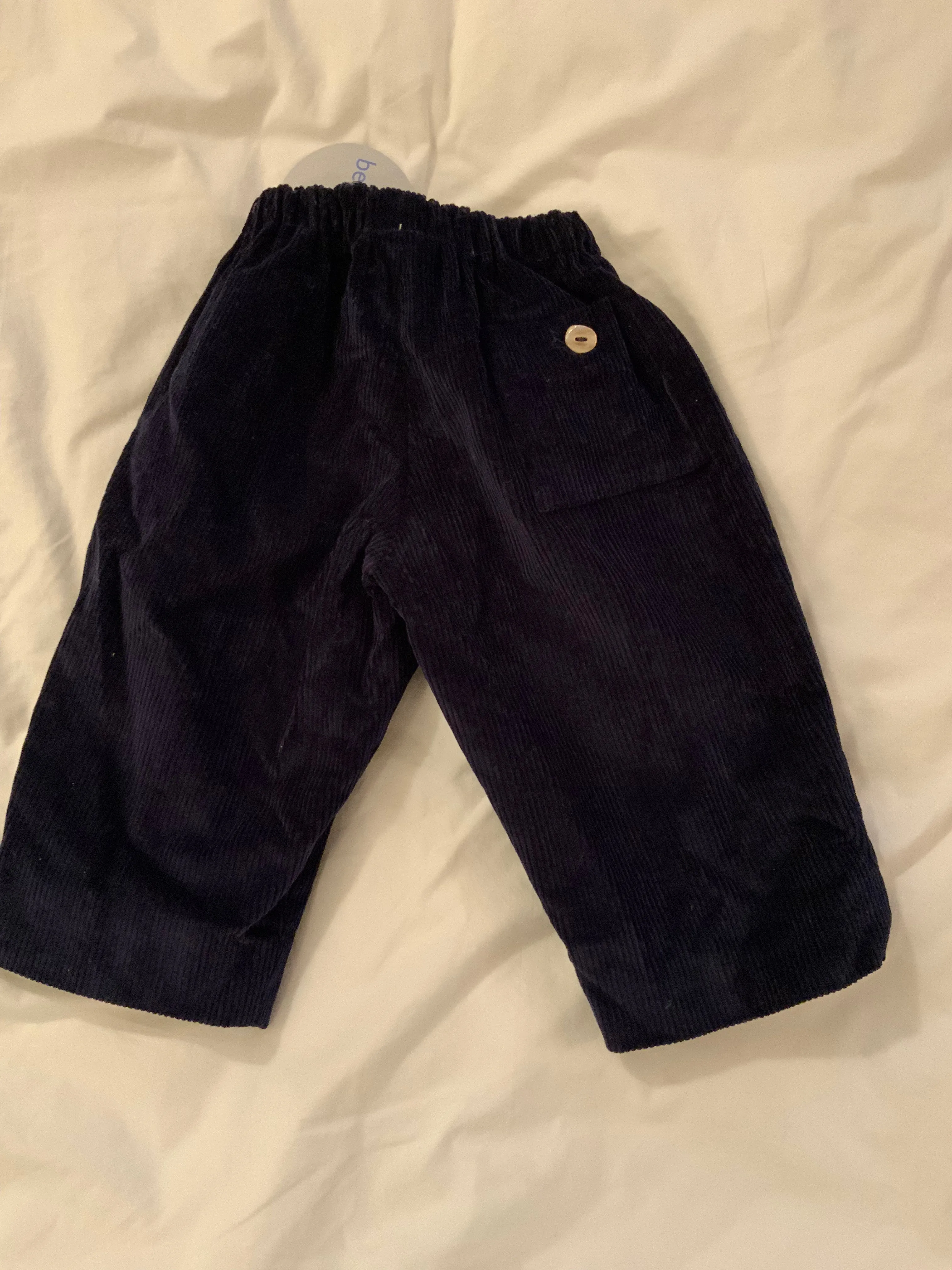 Beeboon Navy Blue Corduroy Pants Trousers Size 3 months children