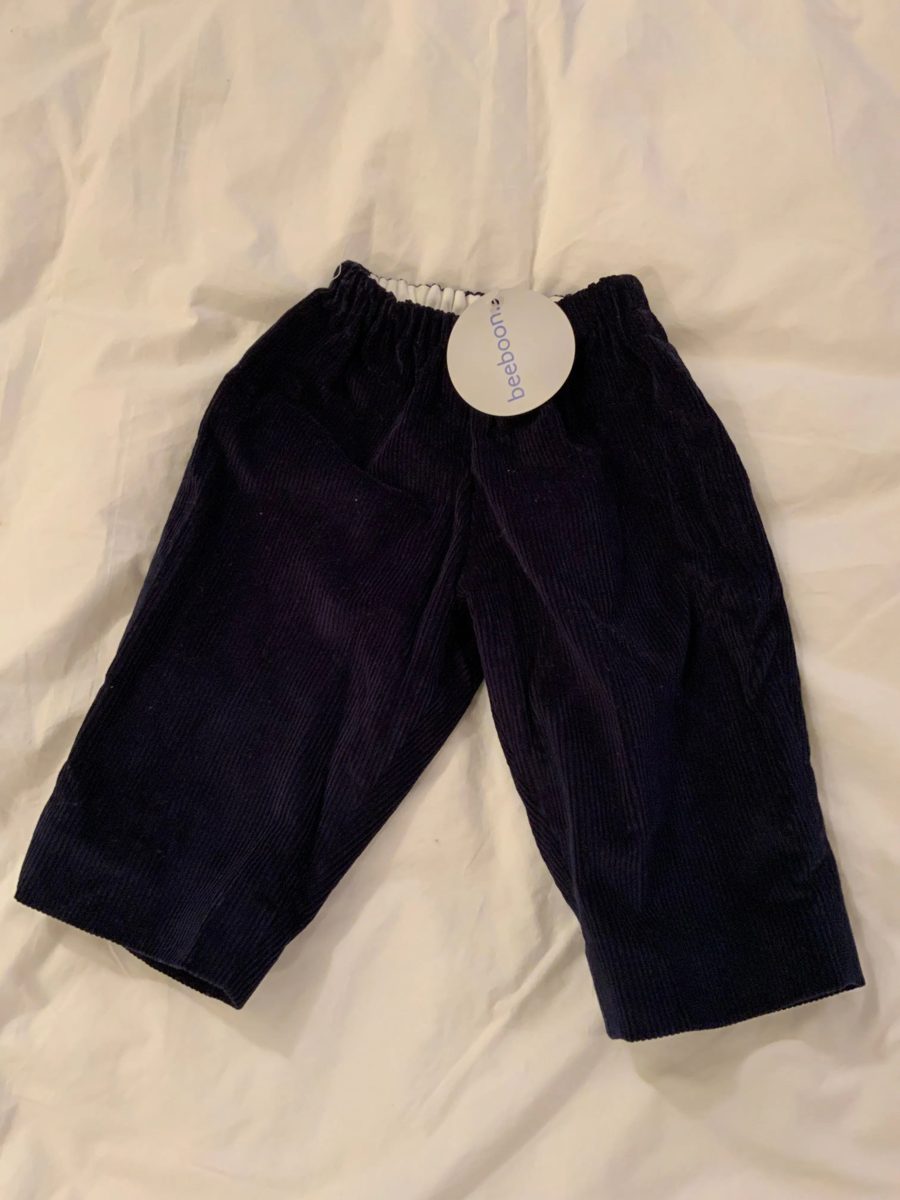 Beeboon Navy Blue Corduroy Pants Trousers Size 3 months children