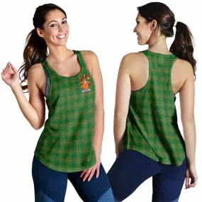 Bindon Irish Clan Tartan Women's Racerback Tanks with Coat of Arms
