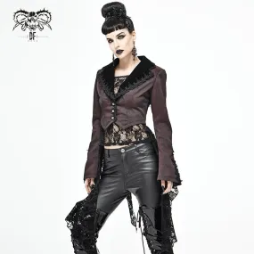 CT170 Wavy pattern Gothic Short Jacket with Detachable Hem