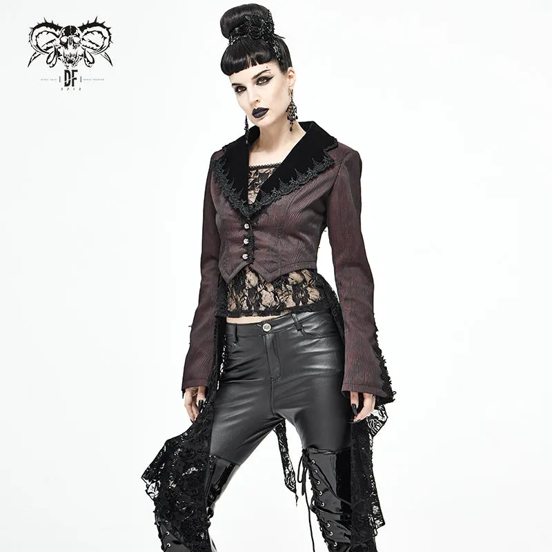 CT170 Wavy pattern Gothic Short Jacket with Detachable Hem
