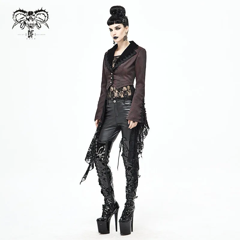 CT170 Wavy pattern Gothic Short Jacket with Detachable Hem