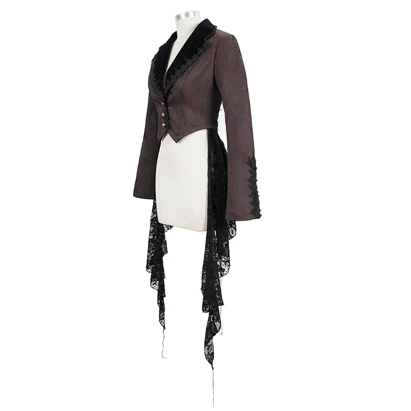 CT170 Wavy pattern Gothic Short Jacket with Detachable Hem