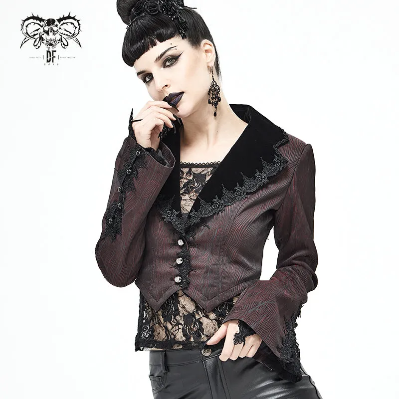CT170 Wavy pattern Gothic Short Jacket with Detachable Hem