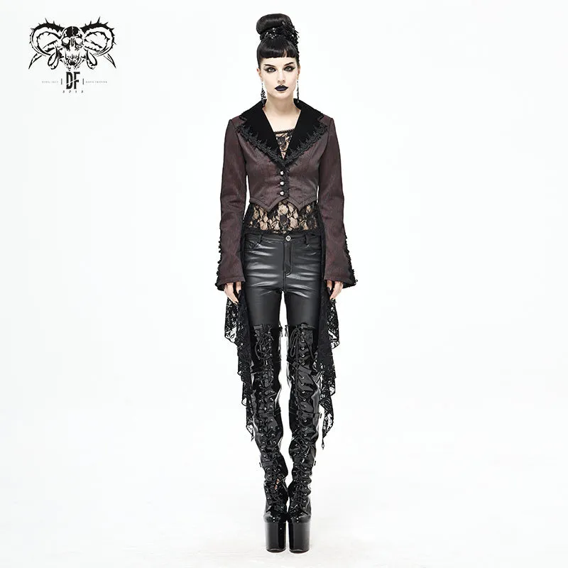 CT170 Wavy pattern Gothic Short Jacket with Detachable Hem