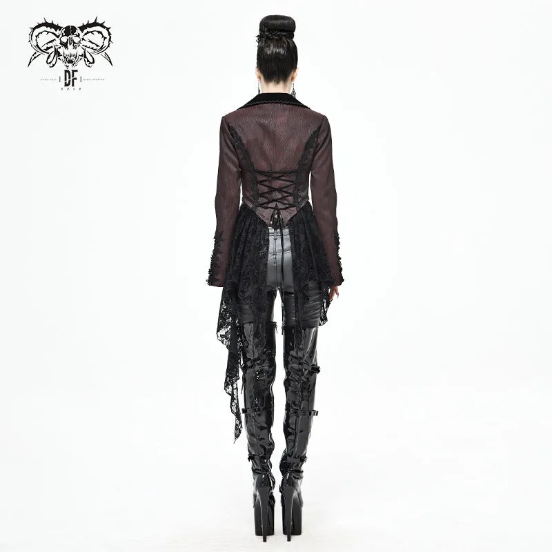 CT170 Wavy pattern Gothic Short Jacket with Detachable Hem