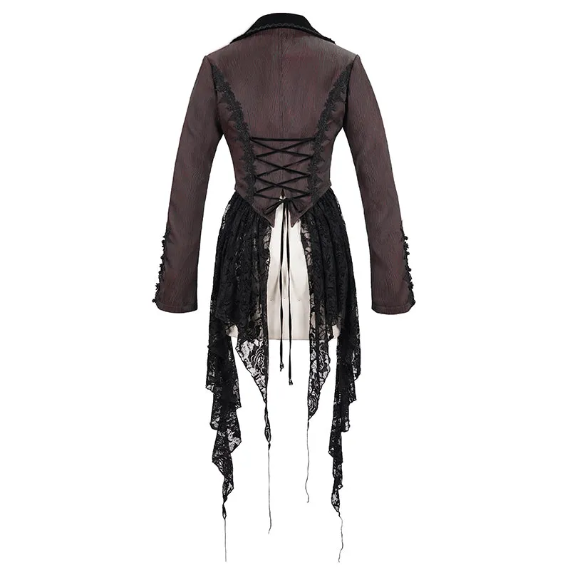CT170 Wavy pattern Gothic Short Jacket with Detachable Hem