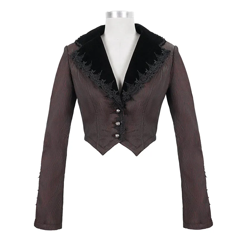 CT170 Wavy pattern Gothic Short Jacket with Detachable Hem