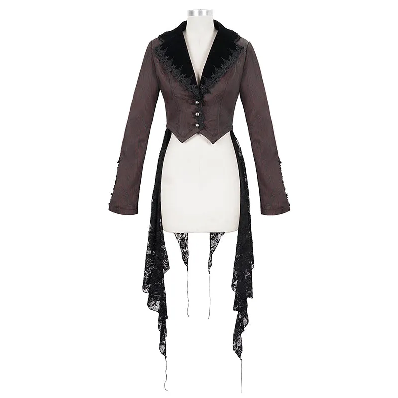 CT170 Wavy pattern Gothic Short Jacket with Detachable Hem