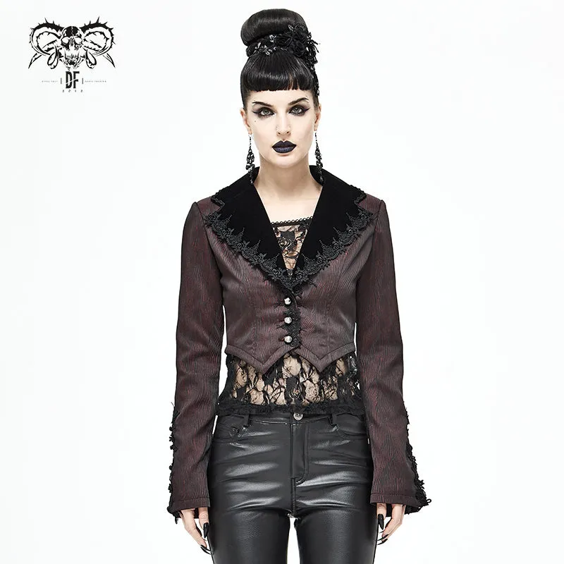 CT170 Wavy pattern Gothic Short Jacket with Detachable Hem