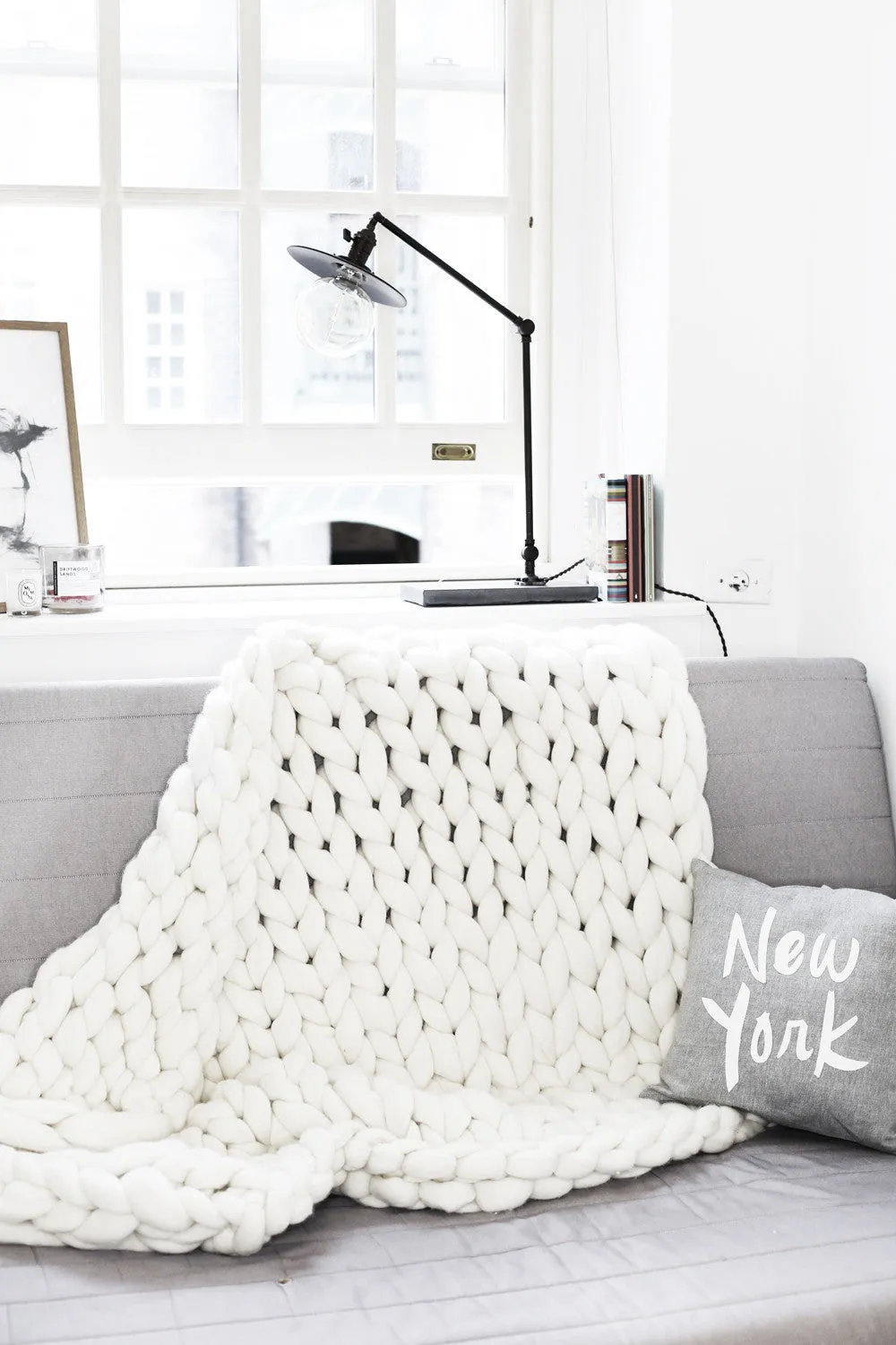DIY Knitting Kit, Blanket 58x70 in