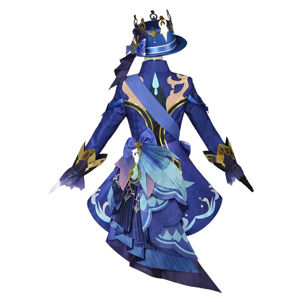 Genshin Impact Furina de Fontain Women Blue Suit Party Carnival Halloween Cosplay Costume