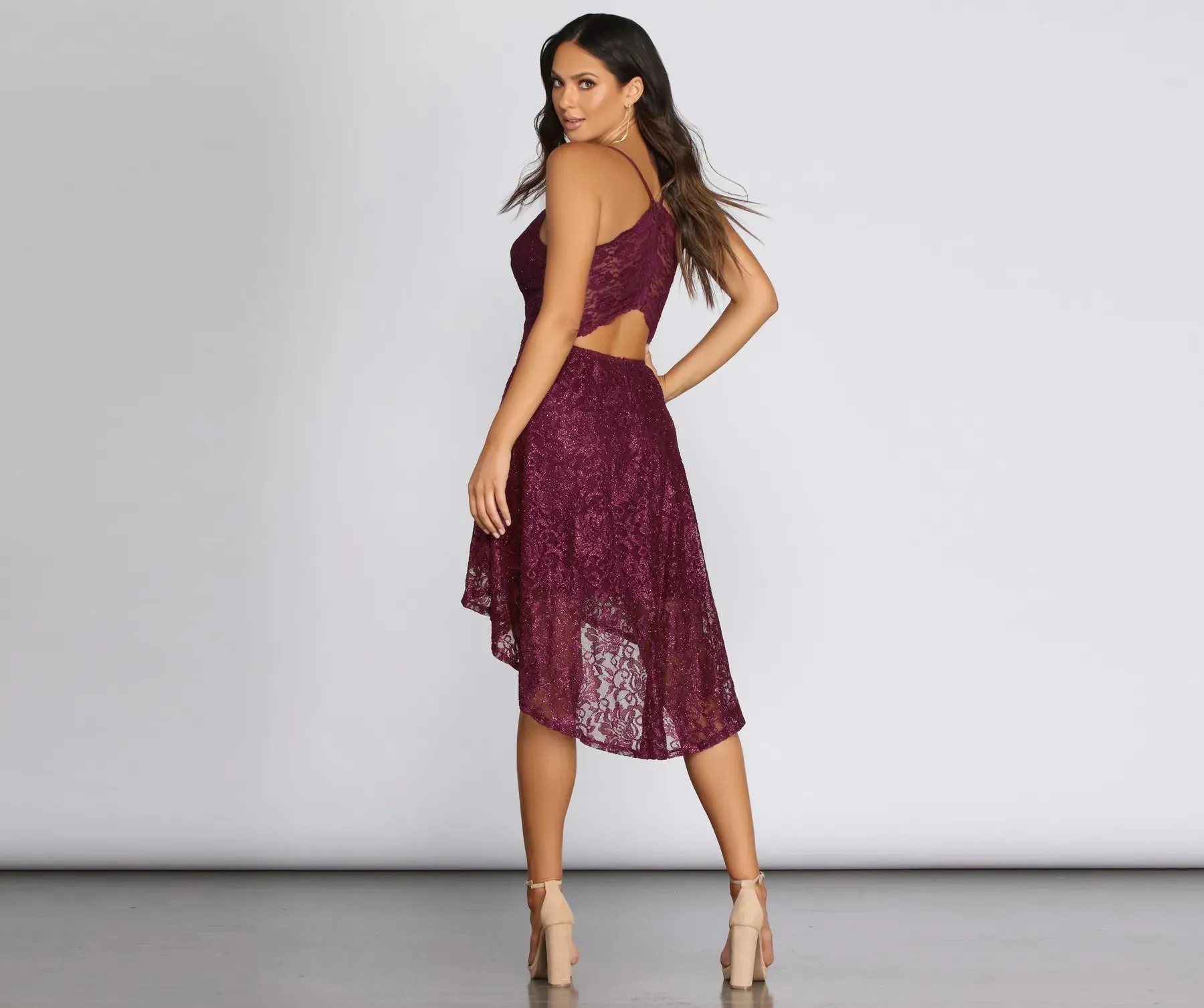 Glimmer And Shimmer Lace Skater Dress