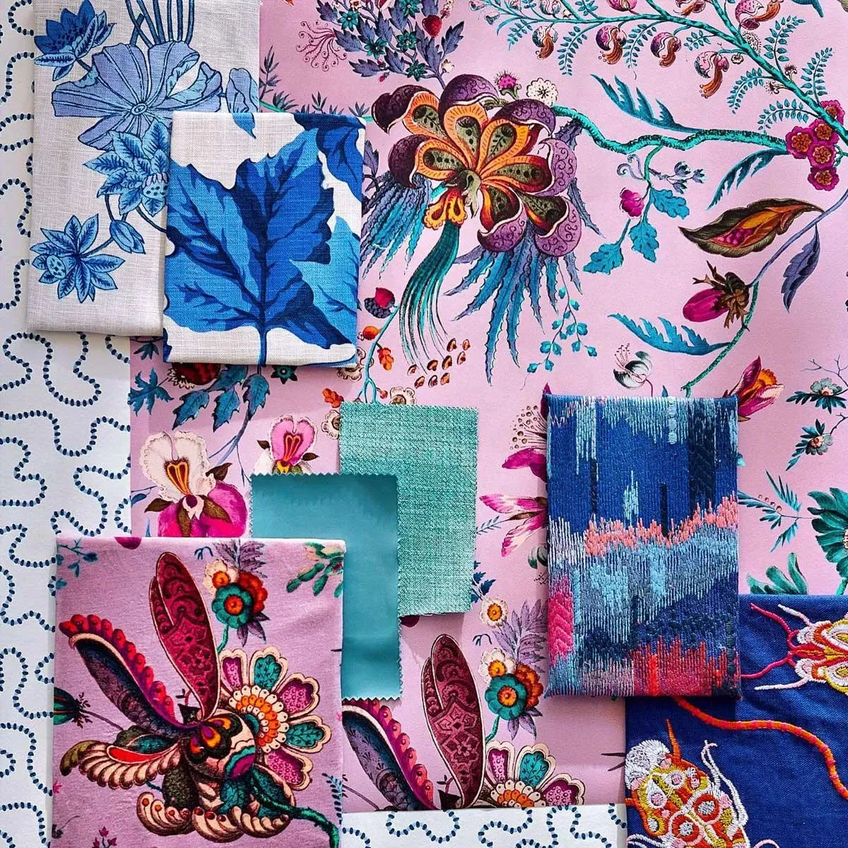 Harlequin X Sophie Robinson 'Jewel Beetles - Lapis' Fabric