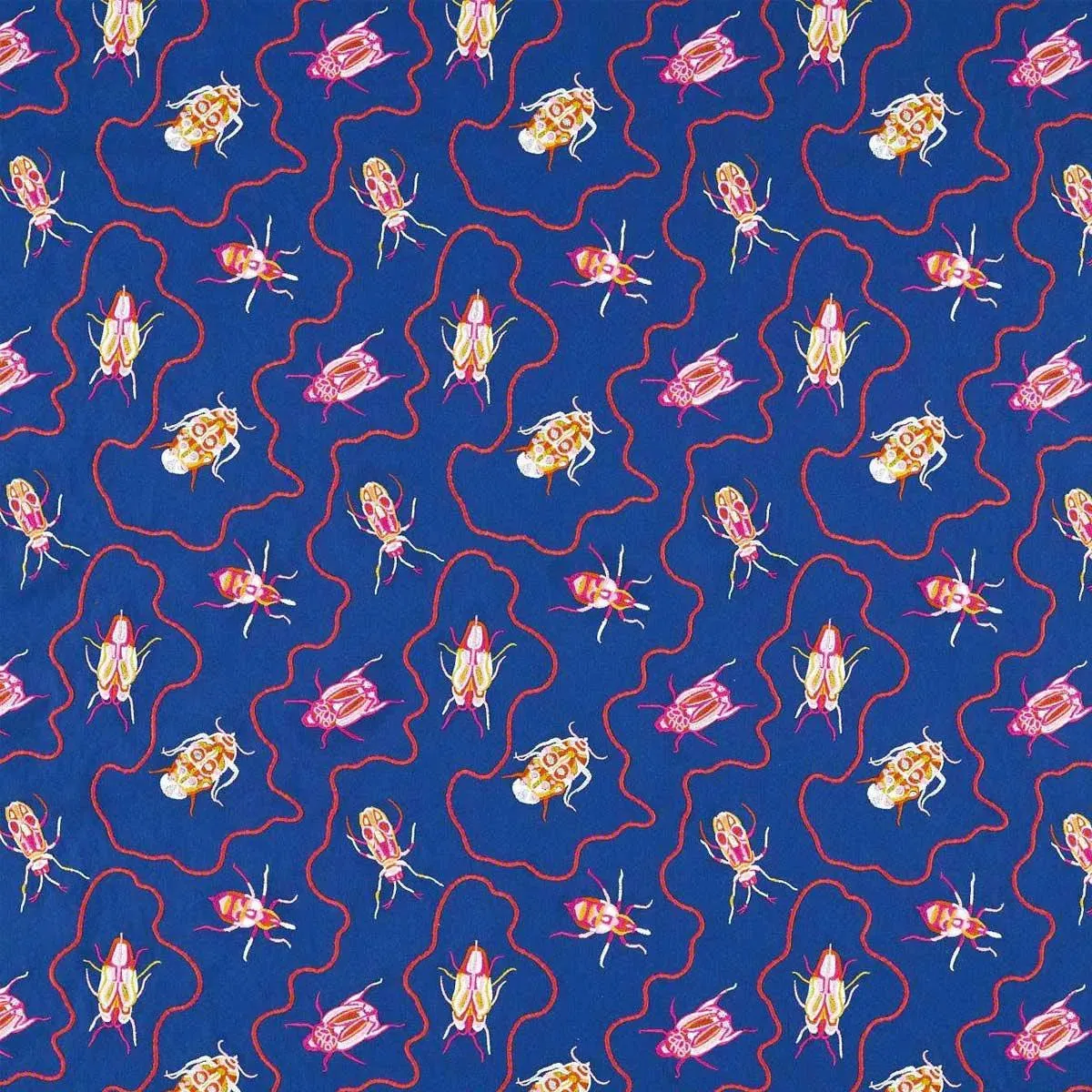 Harlequin X Sophie Robinson 'Jewel Beetles - Lapis' Fabric