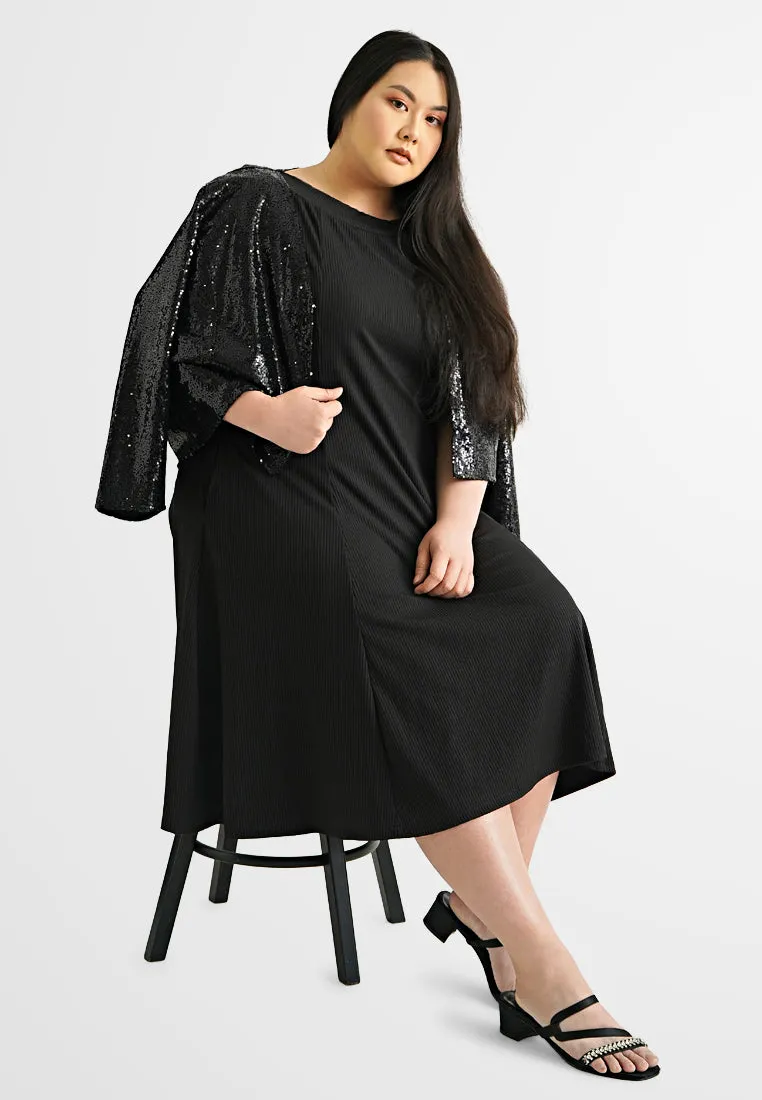 Imogine Boat Neck Flare Short Dress