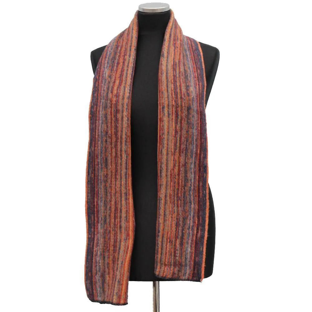 Knit Striped Scarf - Red