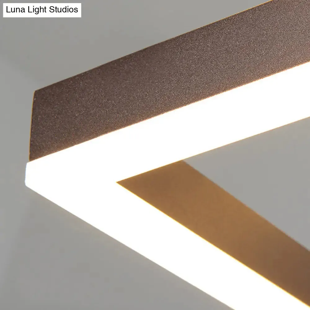 LED Multi-Layer Acrylic Bedroom Chandelier - Minimalist Suspension Pendant in Coffee with 1/2/3-Light Options