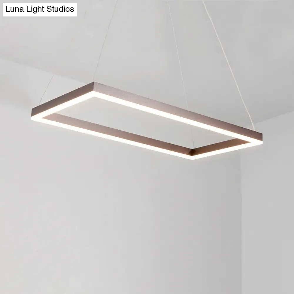 LED Multi-Layer Acrylic Bedroom Chandelier - Minimalist Suspension Pendant in Coffee with 1/2/3-Light Options