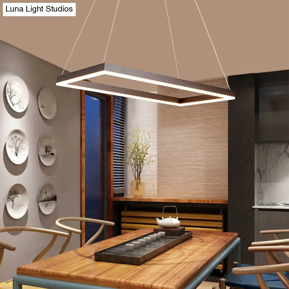 LED Multi-Layer Acrylic Bedroom Chandelier - Minimalist Suspension Pendant in Coffee with 1/2/3-Light Options