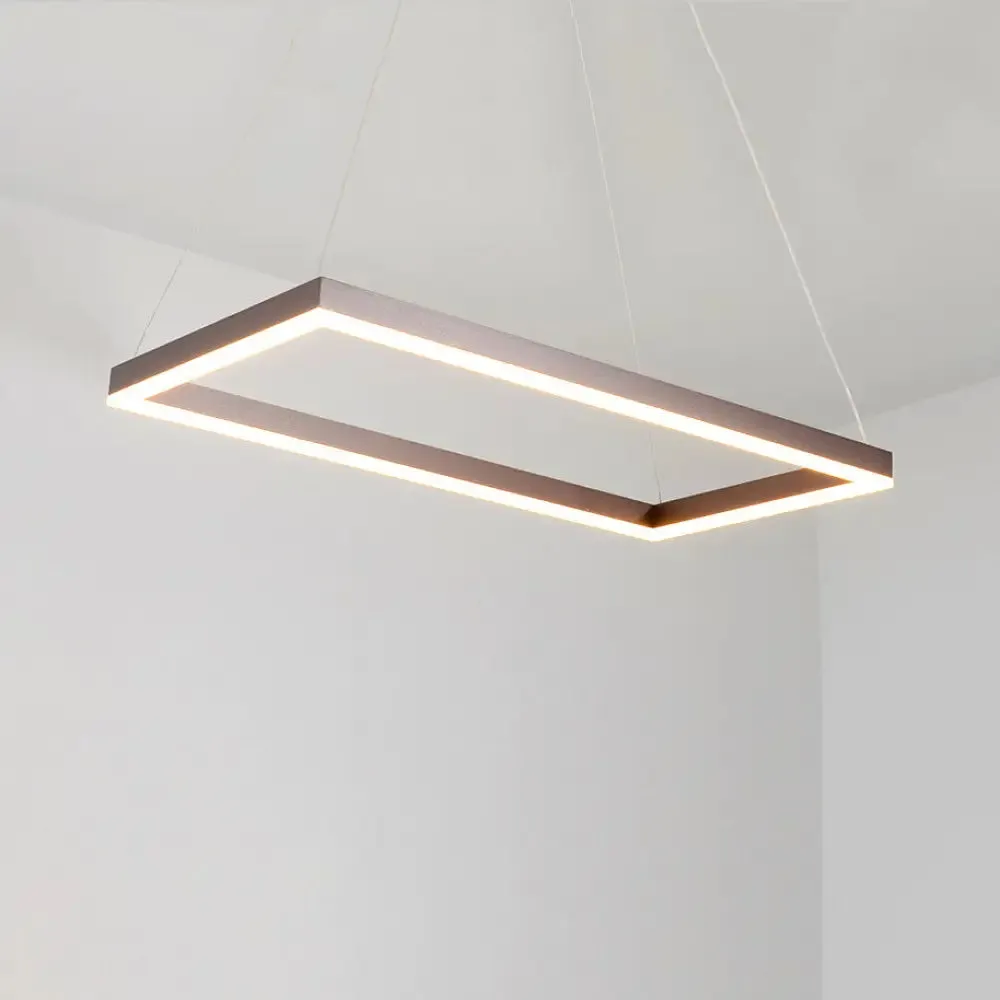 LED Multi-Layer Acrylic Bedroom Chandelier - Minimalist Suspension Pendant in Coffee with 1/2/3-Light Options