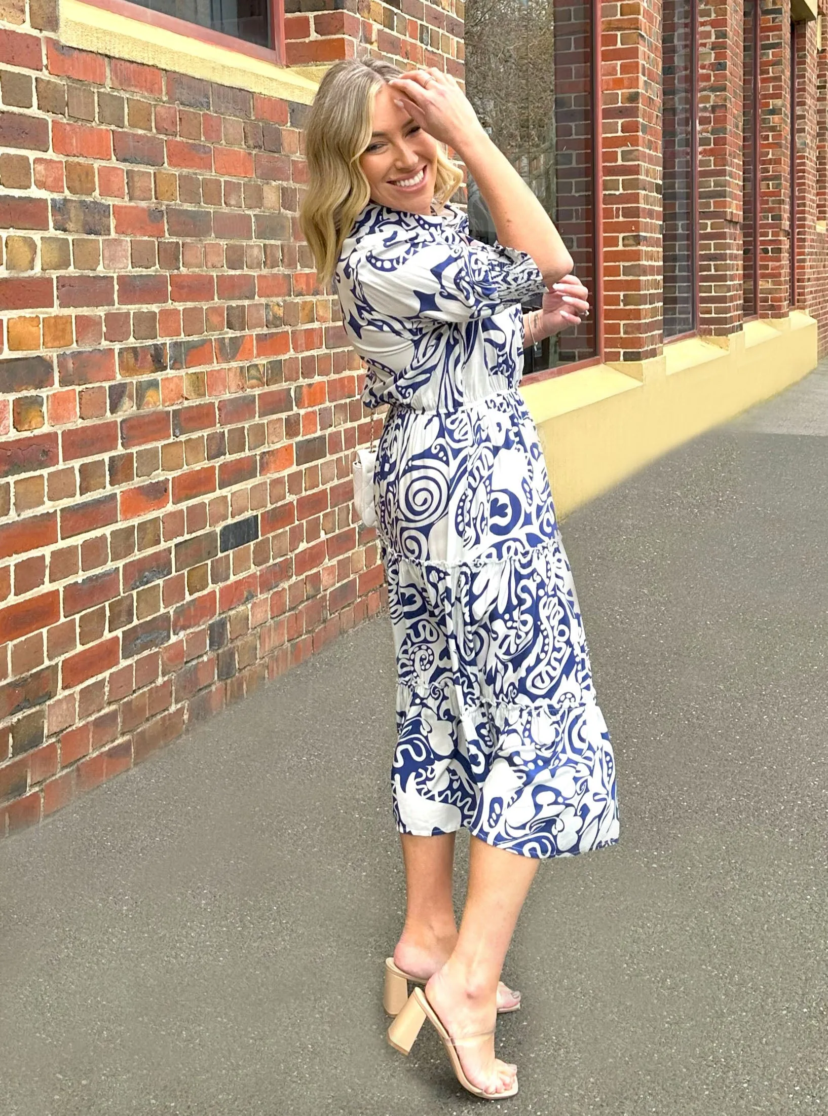 Marleen Dress - Navy Print