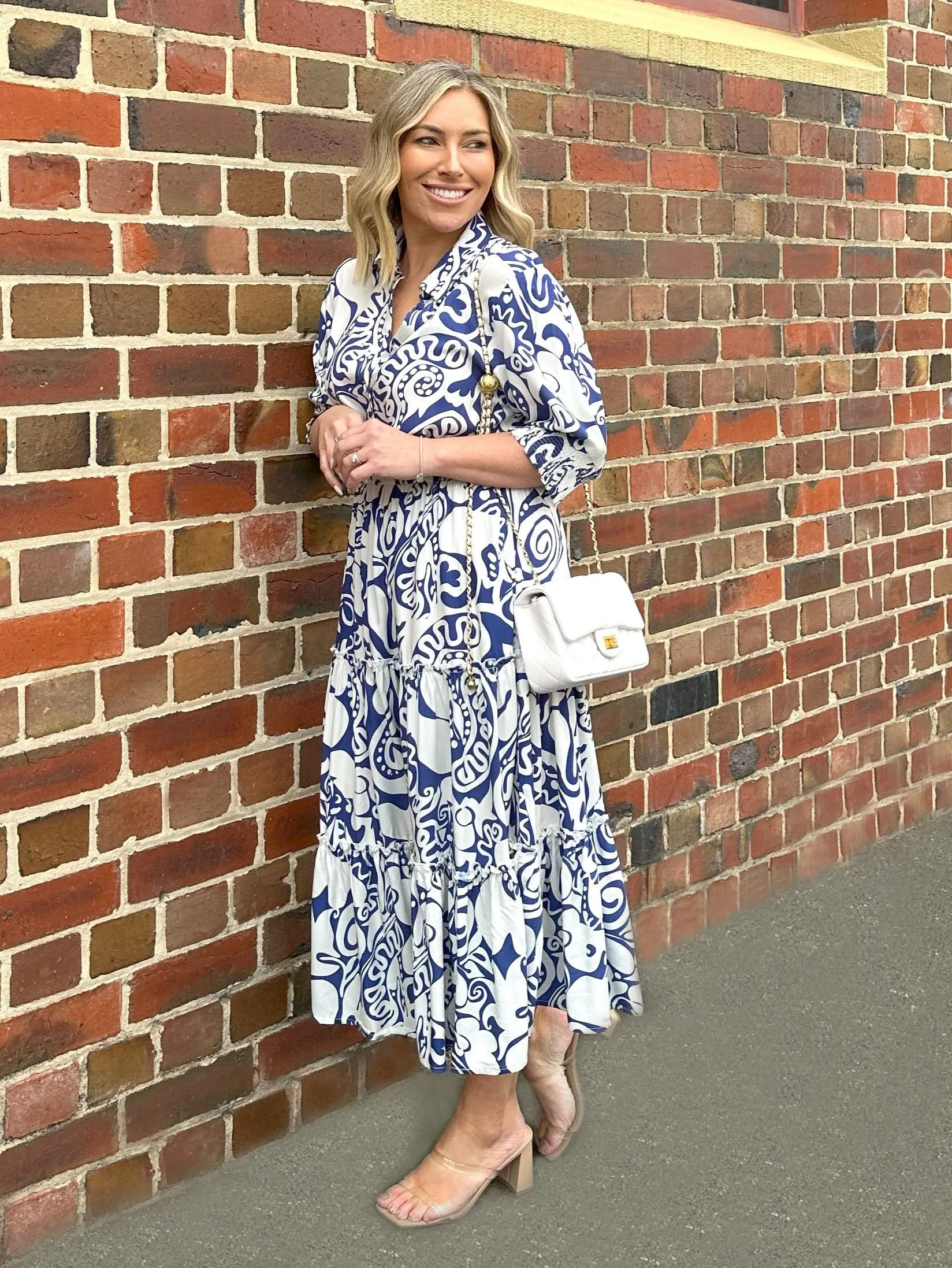 Marleen Dress - Navy Print