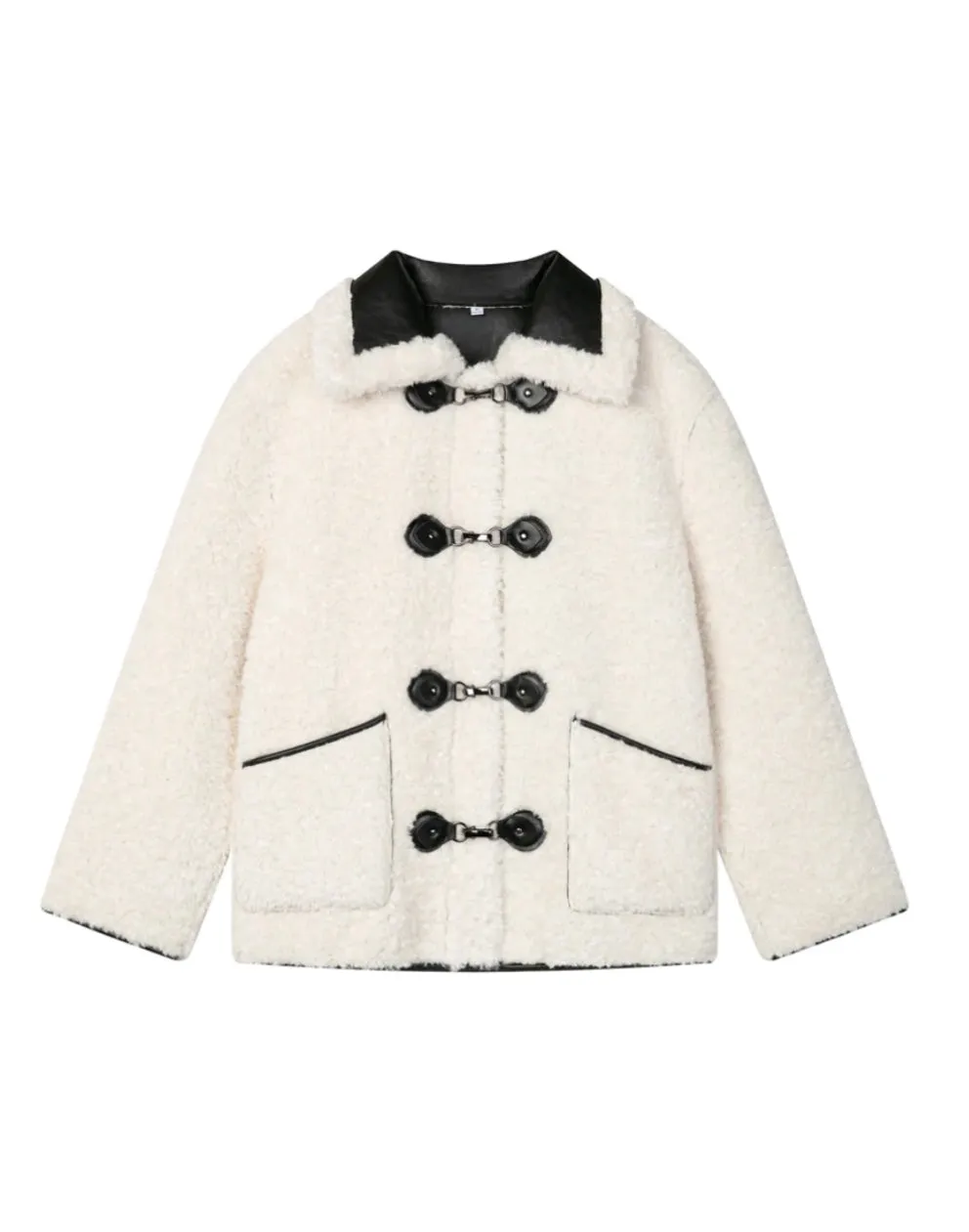 Marron Reversible Jacket - Faux Teddy Fur & Leather