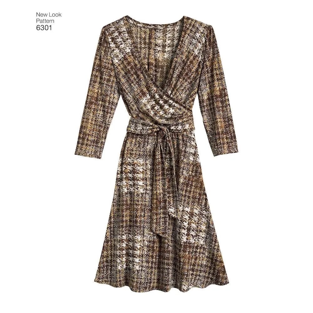Newlook Pattern 6301 Misses' Mock Wrap Knit Dress