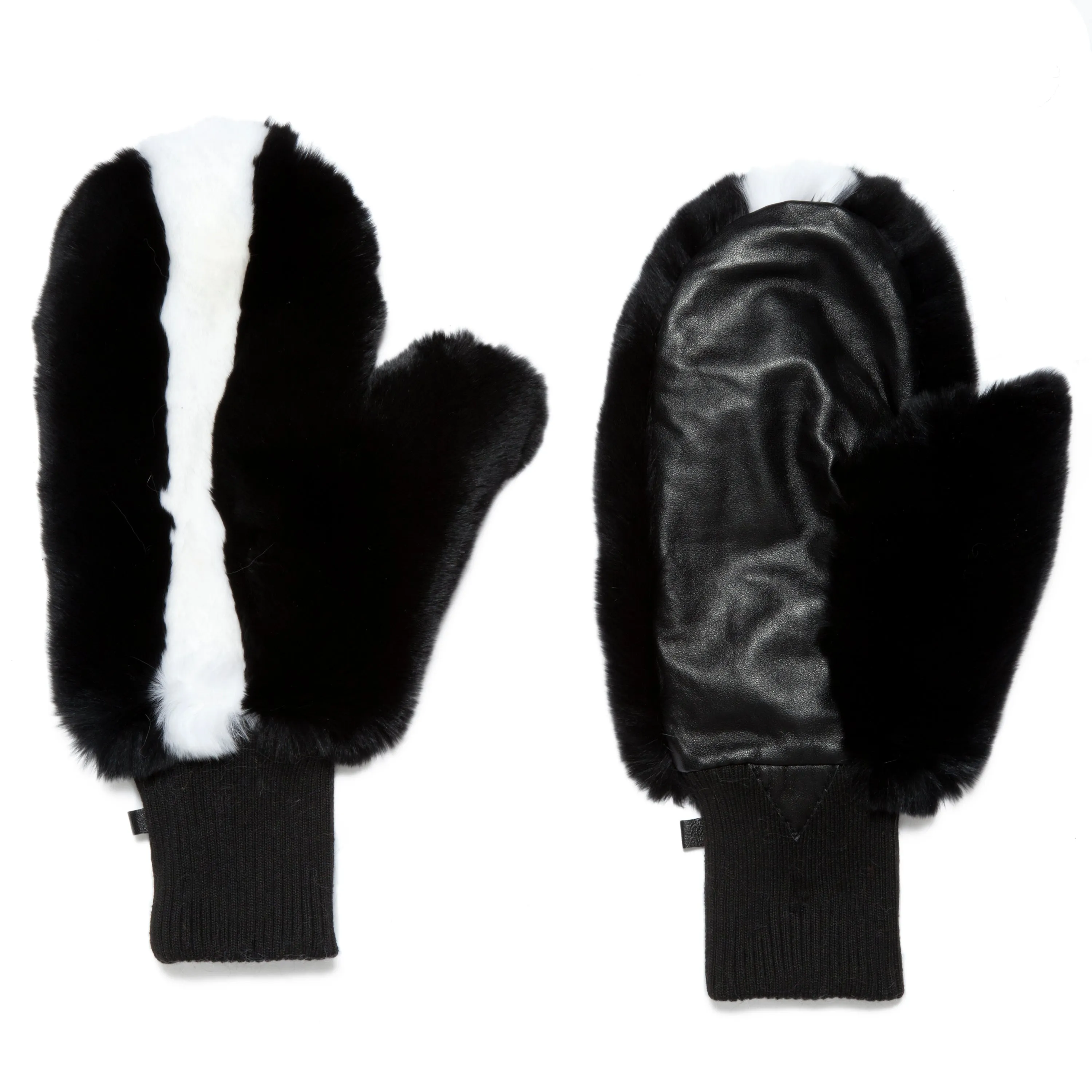 Rex Mitten Black and White Stripe
