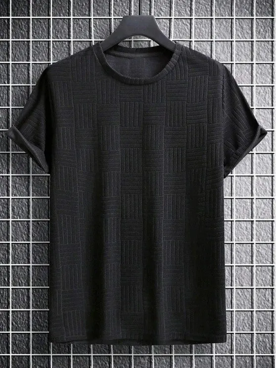 Textured T-Shirt And Loose Cargo Pant