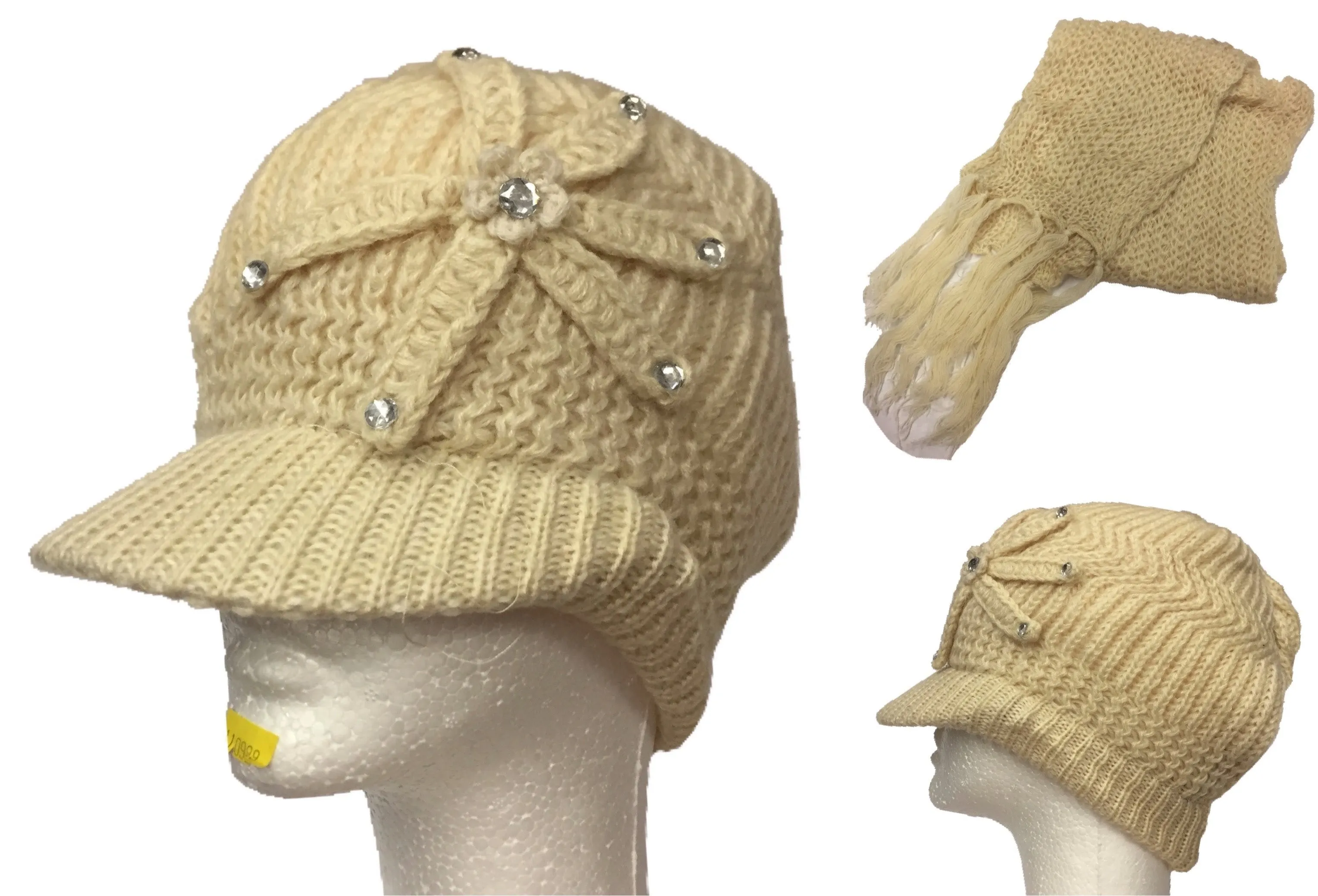 Visor Flower Beanie   Scarf Set