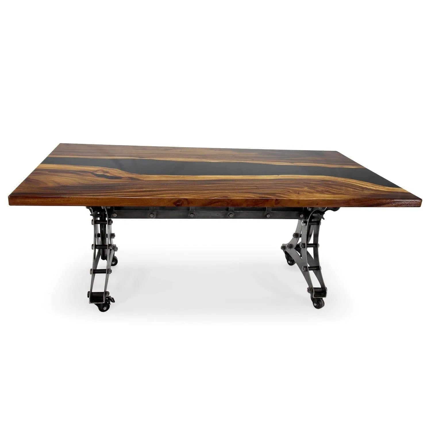 Walnut Live Edge Slab Dining Tabletop - Black River Epoxy - 80 x 40 x 2"