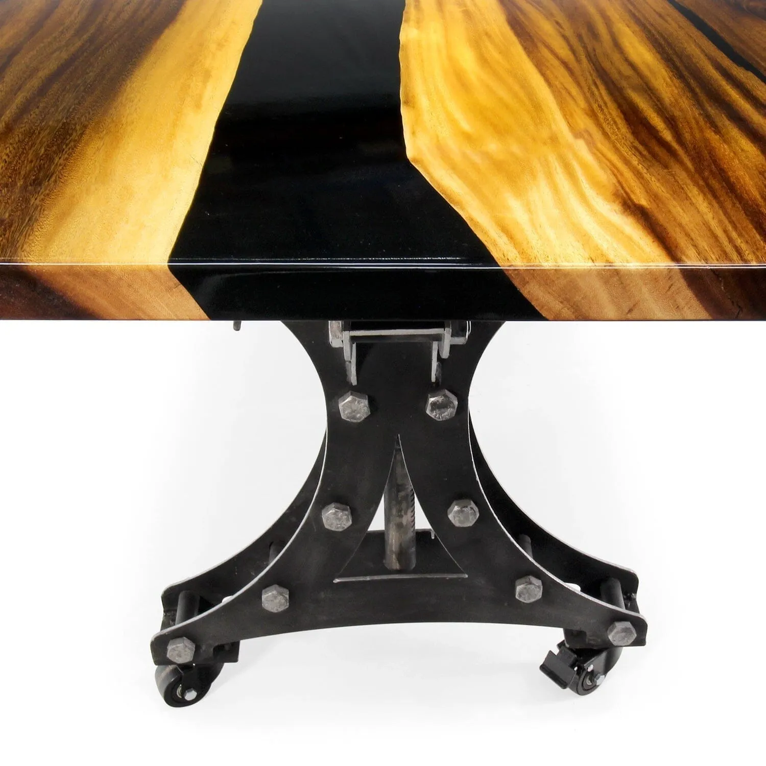 Walnut Live Edge Slab Dining Tabletop - Black River Epoxy - 80 x 40 x 2"